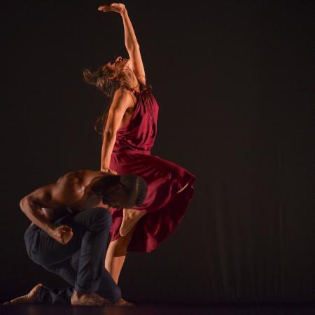 bailarin sosteniendo a otro en el aire
